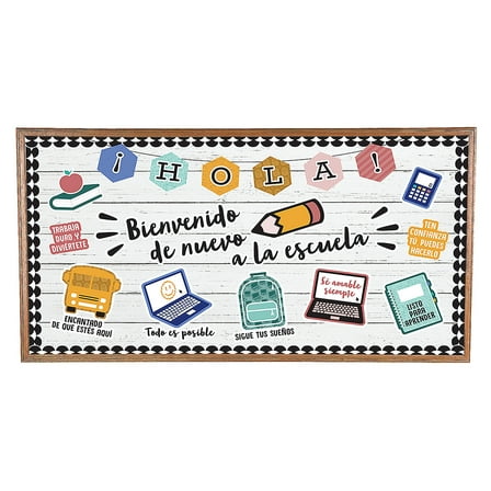 Fun Express Spanish Back to School Bulletin Board Set - 46 Pieces