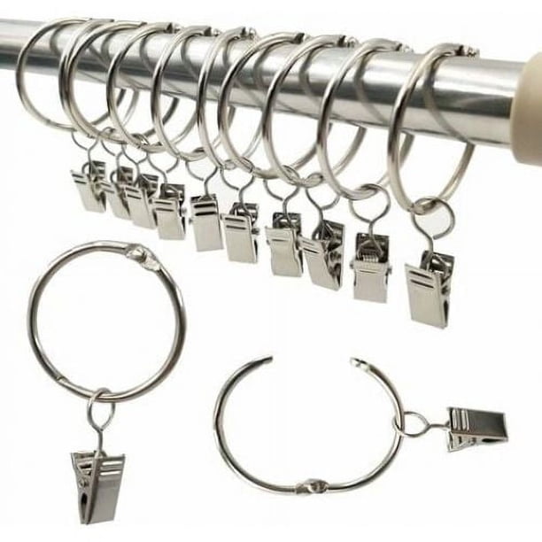 Perchas decorativas para cortinas, anillos para cortinas con clips para una amplia aplicación, proceso de fácil instalación, acabado de metal de primera calidad, adecuado para cortinas, cortinas,
