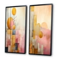 thumbnail image 3 of Designart "Retro Dreams Golden Moon III" Modern Geometric Framed Wall Art Set Of 2 - Modern Pink Frame Gallery Set For Office Decor, 3 of 6