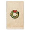 thumbnail image 2 of Linum Home Textiles Christmas Wreath Embroidered Luxury 100% Turkish Cotton Hand Towel, 2 of 3