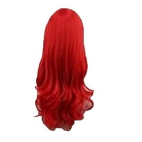 Riforla Little Ariel Wig Wavy Wig Synthetic Long Red Curly Wigs Wigs for Women Red