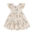 thumbnail image 1 of Vestido YOUNGER TREE para niños pequeños, bohemio, lino, manga con volantes, 46 cm, 1 of 7