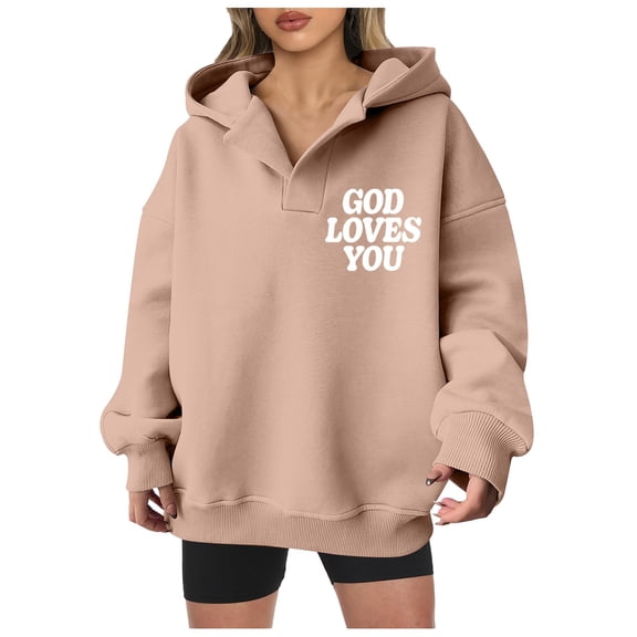 Hoodies for Women Pullover Winter Loose Fit Hooded Long Sleeve Dolman Off the Shoulder Hoody Graphic Hoodie Cotton Sweatshirts(Khaki,S)