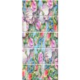 thumbnail image 2 of Pink Flower Pattern on Blue - Floral Canvas Art print, 2 of 3