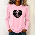 thumbnail image 5 of ZGRBOU Womens Dog Paw Love Print Cotton Sweatshirts Long Sleeve Crewneck Casual T-Shirts Puppy Lover Pullover Tee, 5 of 6