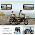 thumbnail image 5 of Amener Smart Electric Bike for Adults, with CarPlay & Android Auto Display, Integrated Front/Rear Ride Camera, 20" Fat Tire E-Bike, Peak 1500W Motor, 48V 15Ah Battery, UL2849, 5 of 9