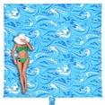 thumbnail image 1 of Manta de playa WEKAPO impermeable de gran tamaño 244 x 213 cm azul, 1 of 8