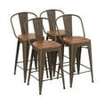 thumbnail image 4 of Andeworld Metal Bar Stools Set of 4 Bar Stools with Backs Counter Stools Counter Height Stools High Back Bar Chairs 24 Inch Rusty, 4 of 9