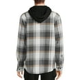 thumbnail image 4 of No Boundaries Men's and Big Men's Long Sleeve Hooded Flannel Shirt, Sizes up to 5X, 4 of 5