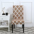 thumbnail image 5 of Dining Chair Cover Patterned Stretch Printed Parsons Dining Chair Cover Washable Removable Suitable Armless for Kitchen Hotel Restaurant Office Ceremony Universal Size (4 Piece, Light Camel), 5 of 6