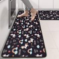 thumbnail image 2 of Kitchen Rugs Sets Of 2,Black Cartoon Unicorn Rainbow Anti Fatigue Kitchen Mat Rugs Non Slip Washable,Decorative Kitchen Floor Mats for Kitchen,Sink,Laundry,17"x47"+17"x47", 2 of 5