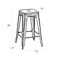 thumbnail image 6 of Dreux Glossy Cream Elm Wood Steel Stackable Counter Stool 26 Inch (Set of 4), 6 of 7