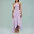 thumbnail image 7 of Kvture Women's Ruffle Halter Chiffon Maxi Dress Elegant Summer Sleeveless Cocktail Party Formal Wedding Guest Dresses Purple, 7 of 7