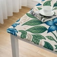 thumbnail image 4 of BANET Rectangle Tablecloth Peacock Blue Hydrangea Table Cloth Picnic Table Cover Vinyl Fabric Holiday Tablecloths for Kitchen Outdoor Camping Desk Cover Party Decor White, 4 of 7