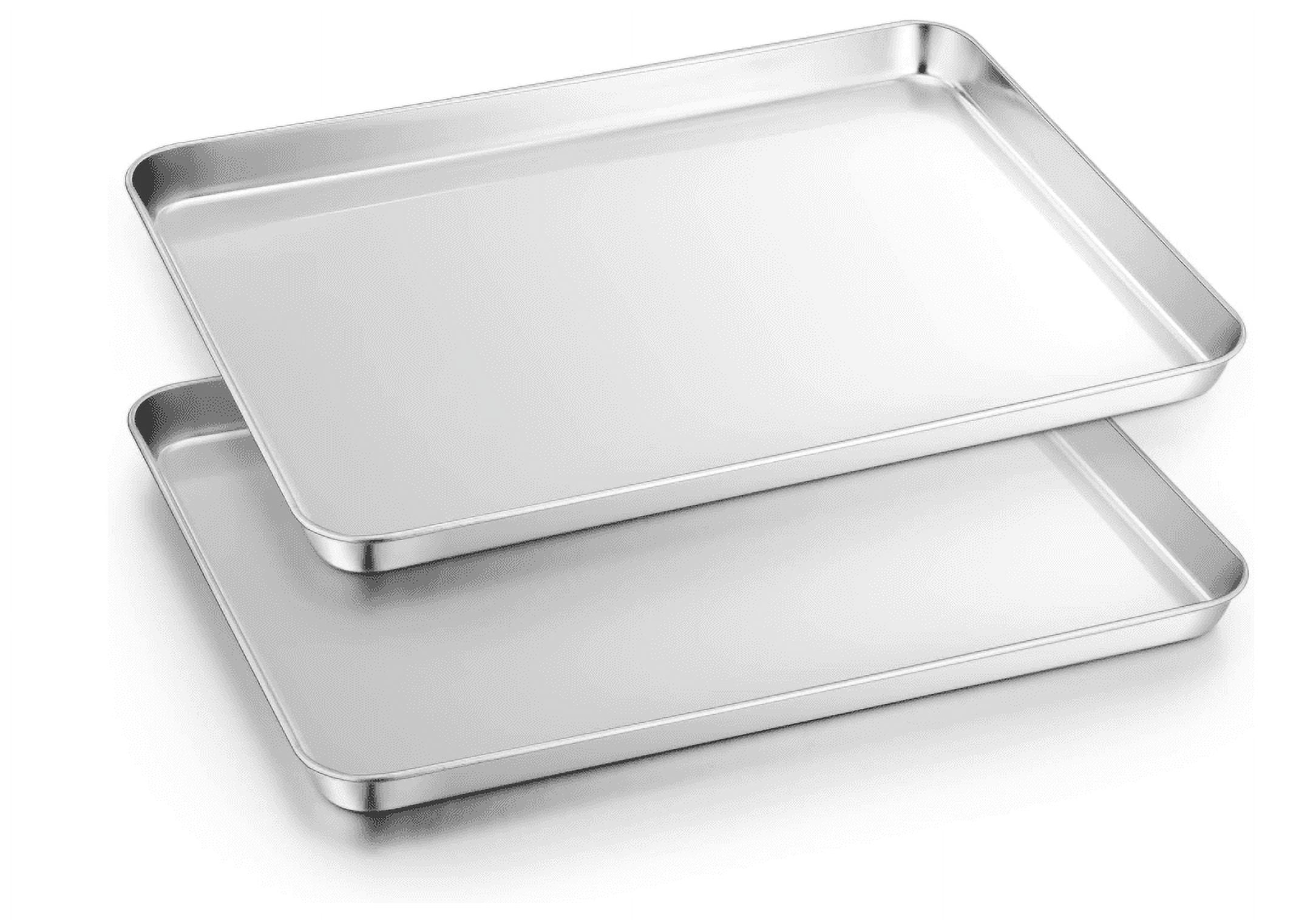 Baking Tray Set of 1, Stainless Steel Oven Tray– Large Cookie Sheet Pan for Baking  Cooking Serving - 40 x 30 x 2.5 cm, Healthy & Non Toxic, Easy Clean &  Dishwasher Safe 