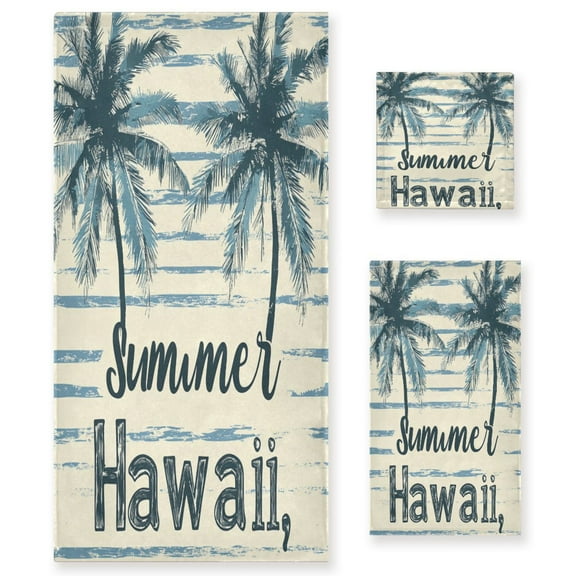 BZSMCE 3piece Bath Towel Sets Hand Bath Towels Fashion Summer Paradise Printed Towel Sets