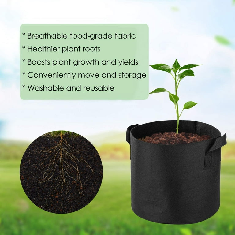 25 Gallon Plant Grow Bag, Thickened Nonwoven Fabric Plant Pots Grow Pouch  Flowers Grow Bag Durable Planting Container with Handles, for Nursery  Garden and Planting, Black - by Viemira 