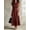 Burgundy, variant on Women's Apricot Geometric Striped Sleeveless Shirt Dress, Belted Waist A-Line Midi Dress, Elegant Casual Dress For Work, Vacation & Party