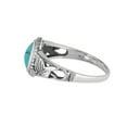 thumbnail image 3 of Natural Turquoise Oval Cabochon Ring in 925 Oxidized Sterling Silver | Handmade Bezel Setting | 1.07 Ct Blue Gemstone (7), 3 of 7