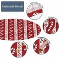 thumbnail image 3 of Candy Cane Round Fitted Tablecloth Merry Christmas Happy New Year Red Tablecloth Waterproof Oilcloth Table Cover for 40"-44", 3 of 4