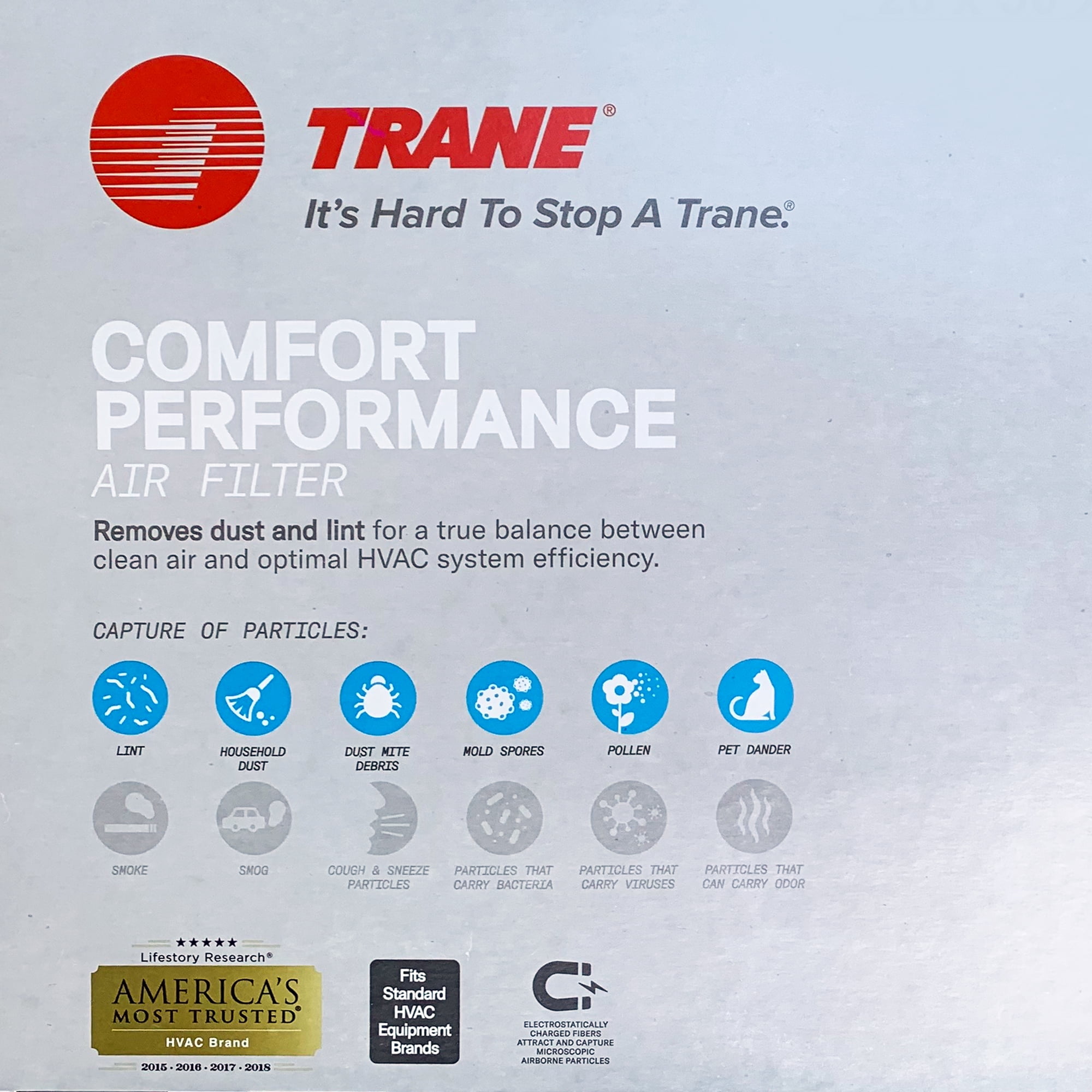 Trane Comfort Performance Air Filter, 1000 Micro Particle Reduction HVAC Furnace, 20x25x1
