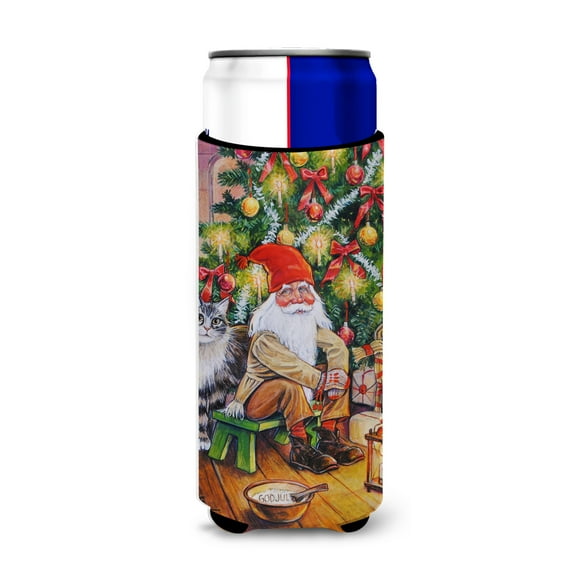 Christmas Gnome by the Tree Ultra Hugger for slim cans