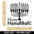 thumbnail image 2 of Happy Hanukkah with Menorah Self-Inking Rubber Stamp Ink Stamper - Sky Blue Ink - Small 1 Inch, 2 of 7