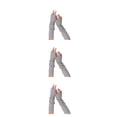 thumbnail image 2 of relayinert 1 Pair Long Arm Cover High Elasticity Anti-skidding Comfortable Fingerless Gloves Multiple Collocations Mountaineering Ruffle Light Gary 3Set, 2 of 6