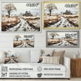 thumbnail image 4 of Designart "Monochrome Harvest Winter Farm wall art I" Farm Floater Framed Canvas Wall Art, 4 of 7