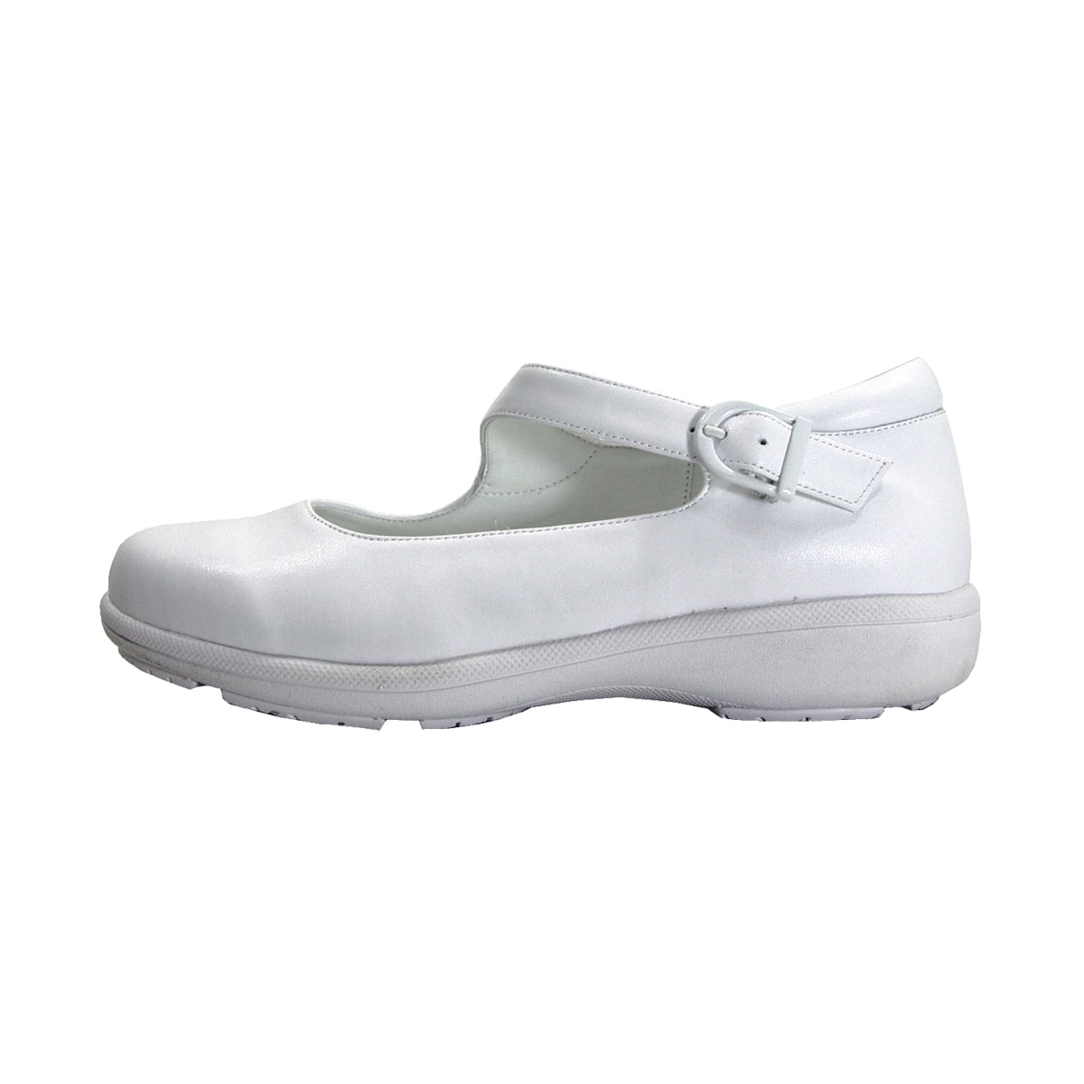24 HOUR COMFORT Shea Women's Wide Width Leather Loafers with Buckle WHITE 10