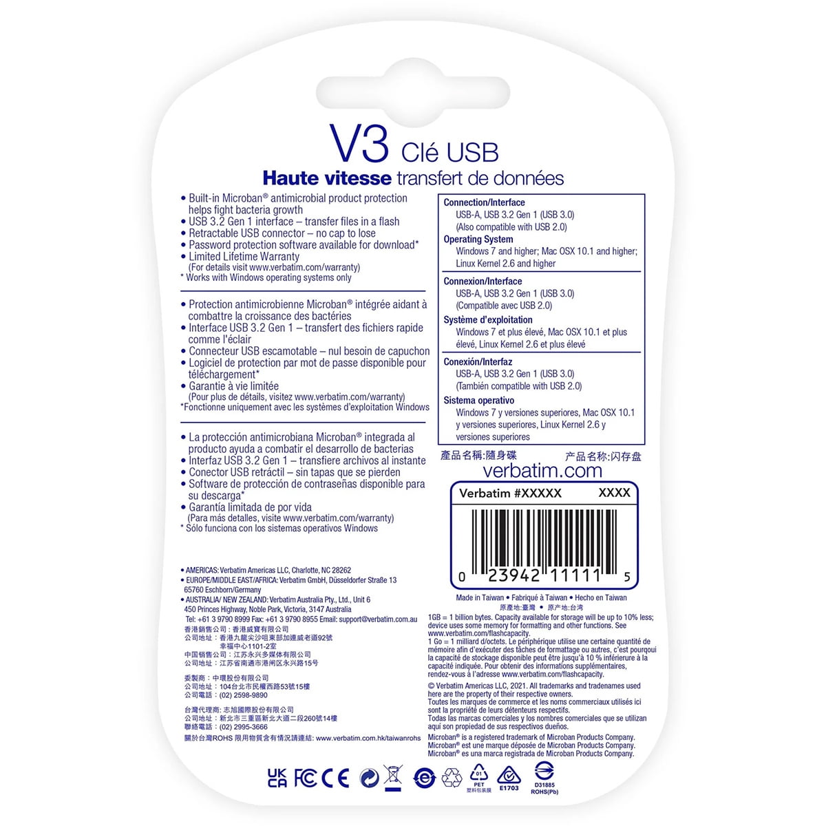 256GB Store 'n' Go&reg; V3 USB 3.2 Gen 1 Flash Drive - Gray - 256GB - Gray
