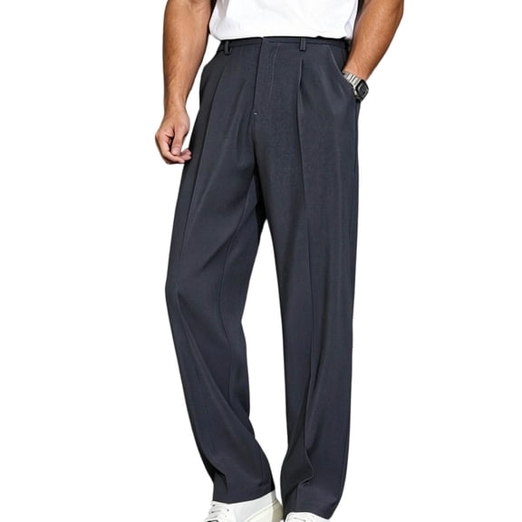 Big & Tall Mens Dress Pants Business Casual Pleated Front Wrinkle Free Work Golf Trousers Gifts for Men