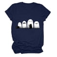 thumbnail image 4 of Yuncity Halloween Shirts For Women Ghosts Graphic Print Tees Summer Crew Neck Short Sleeve Casual Stylish Outdoor Athletic Tops Size Xl Dark Blue, 4 of 5