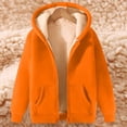 thumbnail image 4 of Jackets for Men Zip Up Long Sleeve Hooded Fall Jacket Thick Sherpa Fleece Lined Lightweight Outdoor Work Fashion Coats with Pockets Saffron 3XL, 4 of 6
