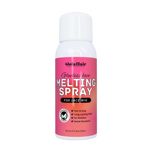 Dolahair Spray para derretir y sujetar encajes para pelucas sin pegamento, adhesivo para pelucas, spray para pelucas, spray para pelucas, fijación media, borde y línea del cabello, protección para pel