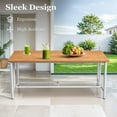 thumbnail image 6 of PARKWELL Outdoor Rectangular Dining Table,Patio Heavy-Duty Metal Frame Table with Polywood Top,Waterproof, Sunproof, Rust-Resistant for Porch Balcony Backyard,White, 6 of 7