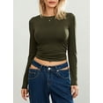 thumbnail image 2 of SUNSIOM T-Shirts Basiques Ajustés Décontractés pour Femmes Printemps Automne Manches Longues Col Rond Streetwear, 2 of 8
