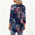 thumbnail image 7 of 4Th of July Shirts Women 3/4 Sleeve Henley neck Cute Shirts Casual Print Three Quarter Length T Shirt, 7 of 7