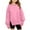Pink, variant on AherBiu Crewneck Sweatshirt for Girls Teens Baby Clothes Drop Shoulder Oversized Lightfleece Lined Pullover Tops