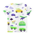 thumbnail image 7 of Riecok Toddler Kids Boys Girls Cotton T-shirt Crewneck Comfortable Shirt Kids Clothes Toddler Kids Boy Lightweight Trendy Outfits Blouses Top Summer 8 T Green, 7 of 7