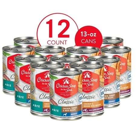 UPC: 0819239014333 | Chicken Soup for the Soul Classic Wet Dog Multipack – Adult Dog Chicken  Turkey  & Duck Recipe / Chicken & Brown Rice Recipe (12 x 13oz Case)