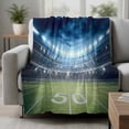 thumbnail image 2 of Stadiums Throw Flannel Blanket Rugby Sports Venues Sky Super Soft Cozy Bed Blanket, Lightweight Plush Fuzzy Bed Throw for Bedroom Sofa Couch Living Room 60x80In,, 2 of 9