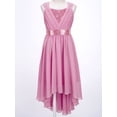 thumbnail image 5 of Eandarui Girls High Low Dress Sequined Junior Bridesmaid Dresses Pageant Ball Gowns Pleated Chiffon Pink 4, 5 of 7