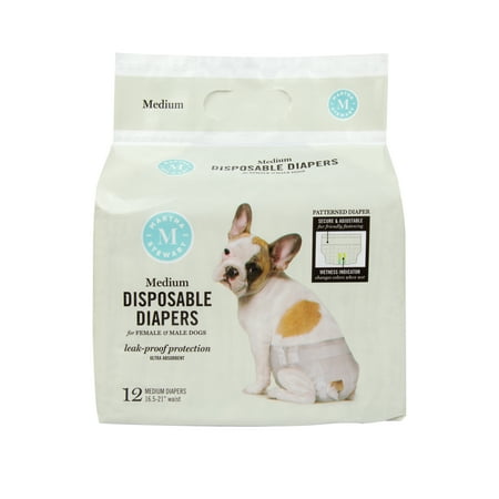 Martha Stewart Dog Diapers  Medium 16.5 -21  Waist  12 Pack