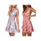 thumbnail image 5 of Mujeres Mini Vestido Sin Mangas Cuello en V Sin Espalda Estampado de Flores Verano Club Vestido de Fiesta Nituyy Vestido de fiesta sin mangas y cuello en V para mujer, 5 of 5
