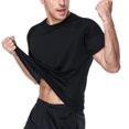 thumbnail image 5 of Attraco Men Short Sleeve Rash Guard Swimwear UPF 50+ Running Swimming Shirt Solid Color, 5 of 6