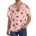 thumbnail image 1 of Fotbe Ladybug With Flower Camisa Estampada de Manga Corta para Hombre, Casual de Verano, Estilo Playero, Sin Arrugas-Large, 1 of 5
