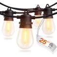 thumbnail image 1 of 25FT LED Outdoor String Lights with Edison Shatterproof Bulbs, Heavy-Duty and Weatherproof Strand, Commercial Grade Patio Lights, Decorative for Garden or Patio, Black, 1 of 9
