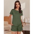 thumbnail image 2 of Ekouaer Summer Pajama Set for Women with Pockets - Soft Stretch Lounge Sets for Women Sleepwear Shorts & Top with Elastic Cuffs, 2 of 5