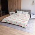 thumbnail image 3 of Rosa Floral Funda Nórdica, Blanco Vintage Flores Ropa de Cama Queen King Full Twin XL, 3 of 7